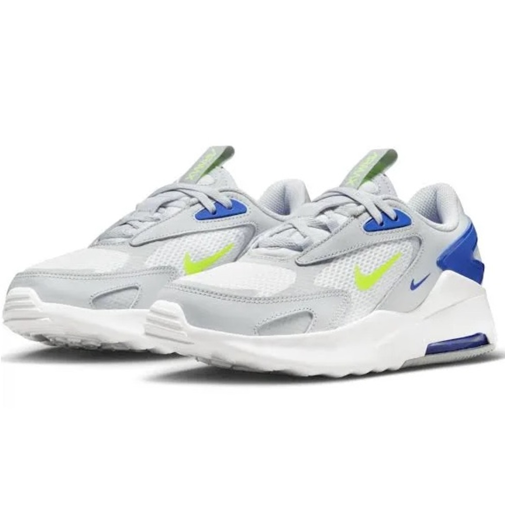 Nike Boy’s Air Max Bolt size 6, in Gray, Blue, and Neon Green - Used